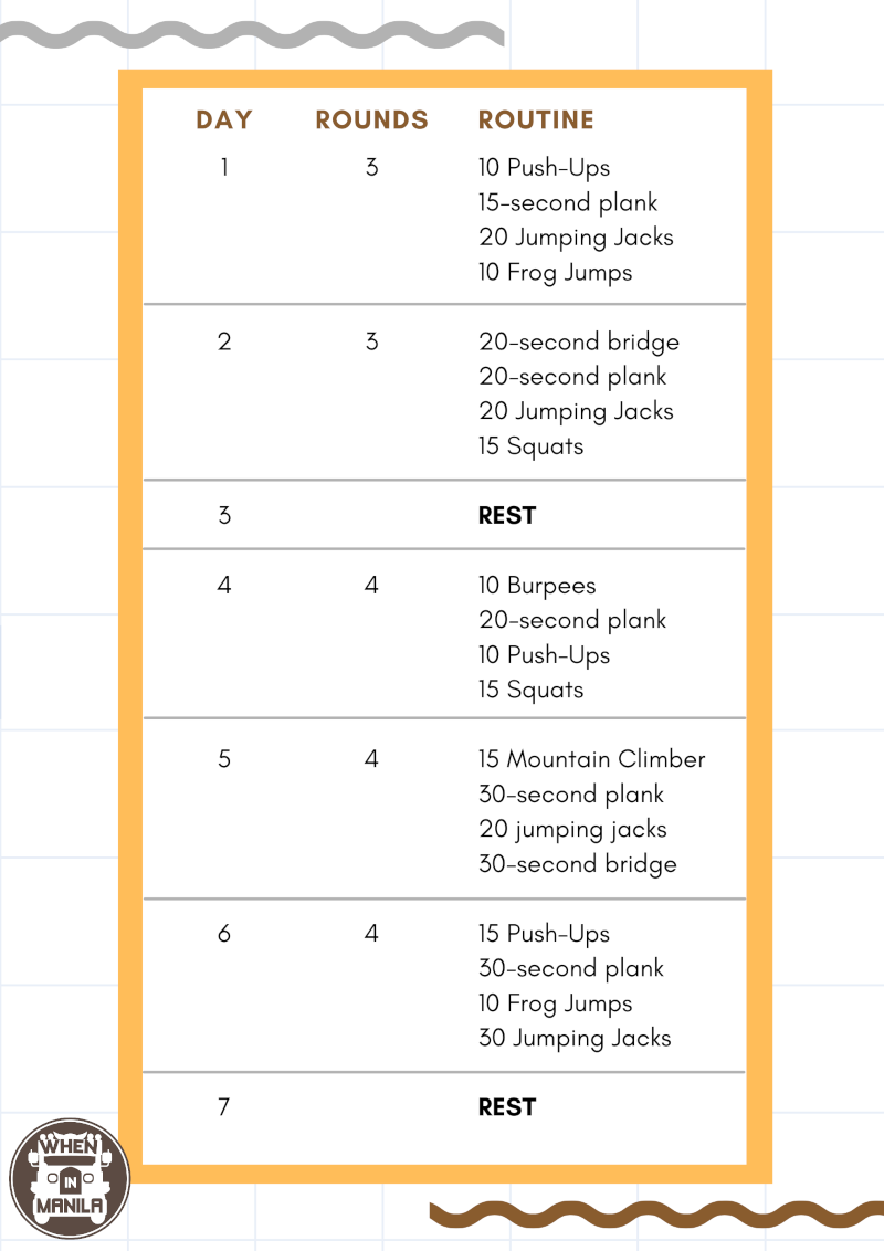 when in manila 7 day routine