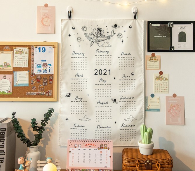 These Wall Tapestries Make Hanging Calendars So Stylish 1 cloth calendar 1