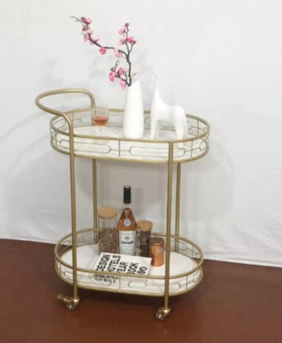 Minimalist Gold Furniture to Get for an Elegant Home 4 gold rollingcart