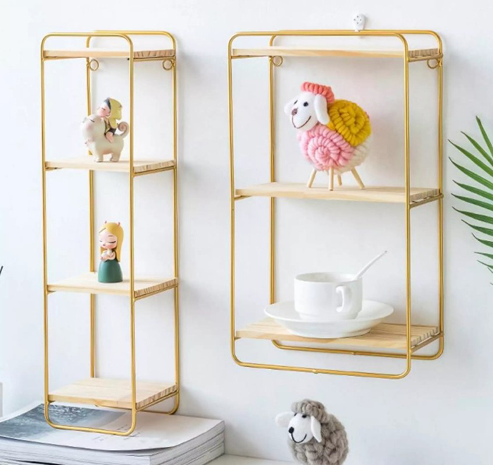 Minimalist Gold Furniture to Get for an Elegant Home 3 gold wallshelf