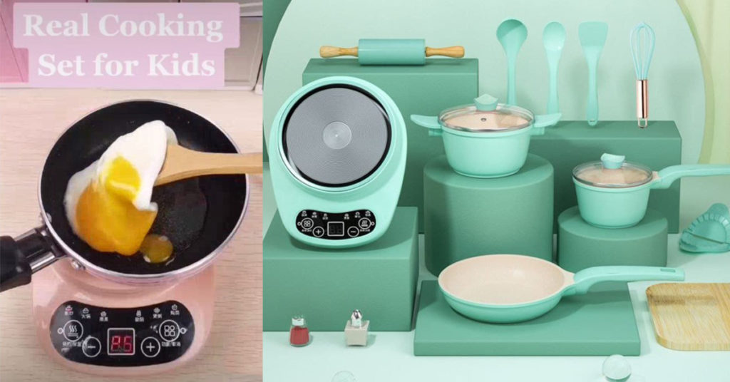 tiny real cooking set