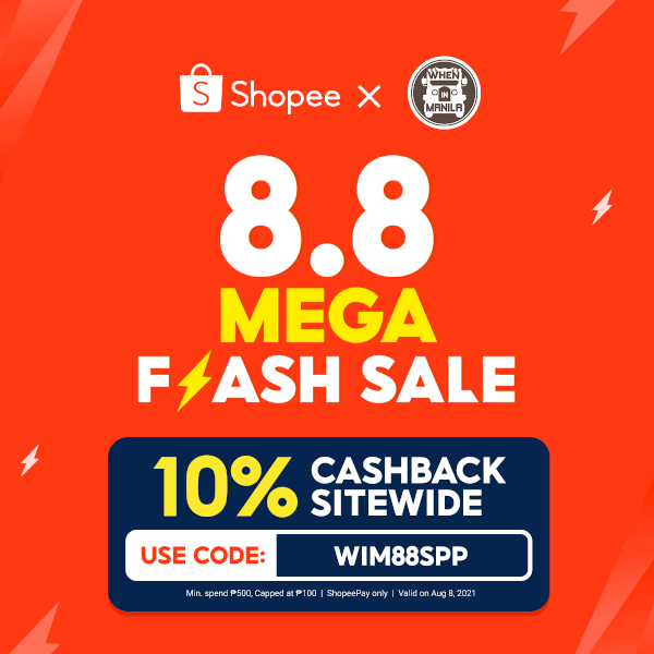 When in Manila 8.8 mega flash sale shopee code