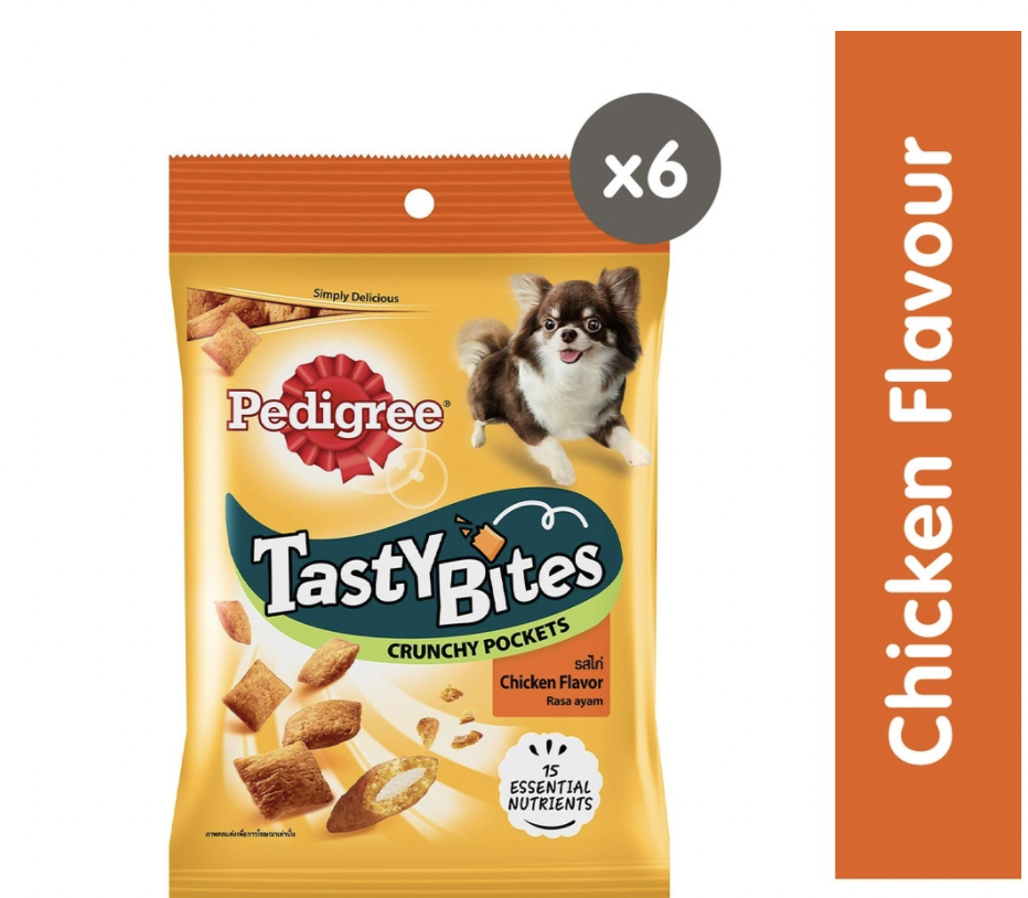 Pedigree Tasty Bites Dog Treats Crunchy Pockets Chicken Flavor