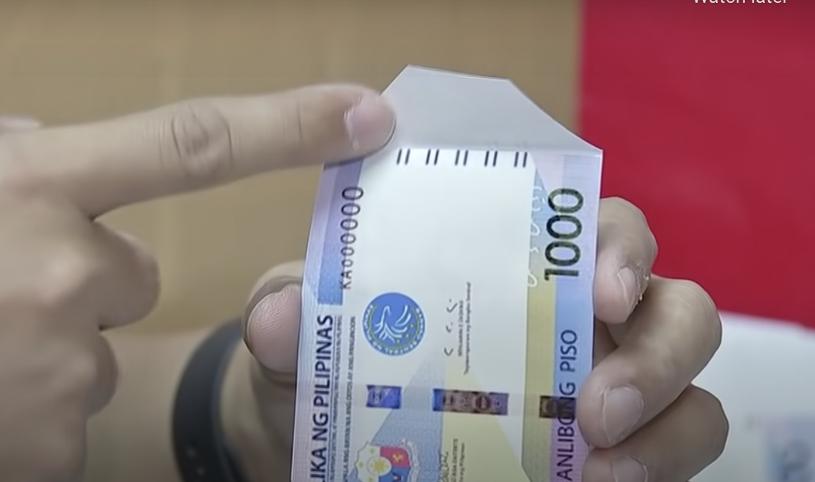 1000 peso bill envelopes