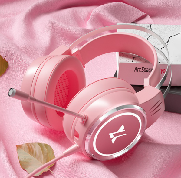 pink headphones