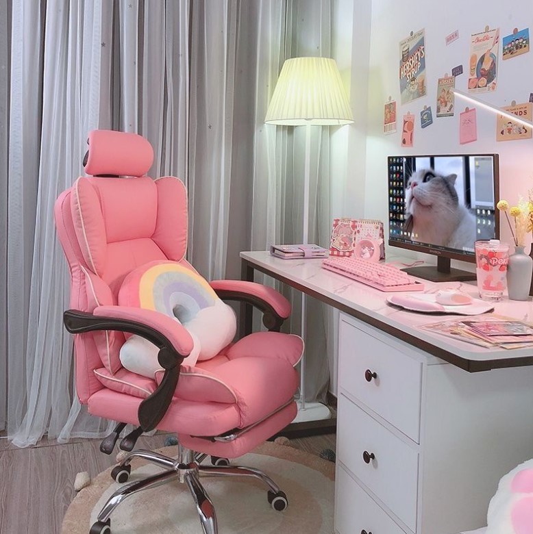 pink office chair