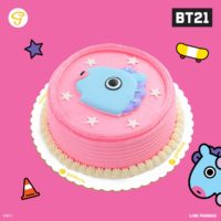 Mang on a cake 6 round chocolate chiffon frosted with buttercream icing. Comes with a collectible BT21 boxjpg