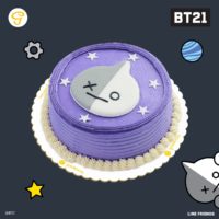 Van on a cake 6 round chocolate chiffon frosted with buttercream icing. Comes with a collectible BT21 boxjpg