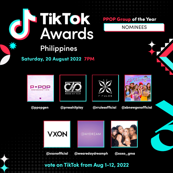 Meet The Nominees Of The Tiktok Awards Philippines 2022 4 PPop Group of the Year 3