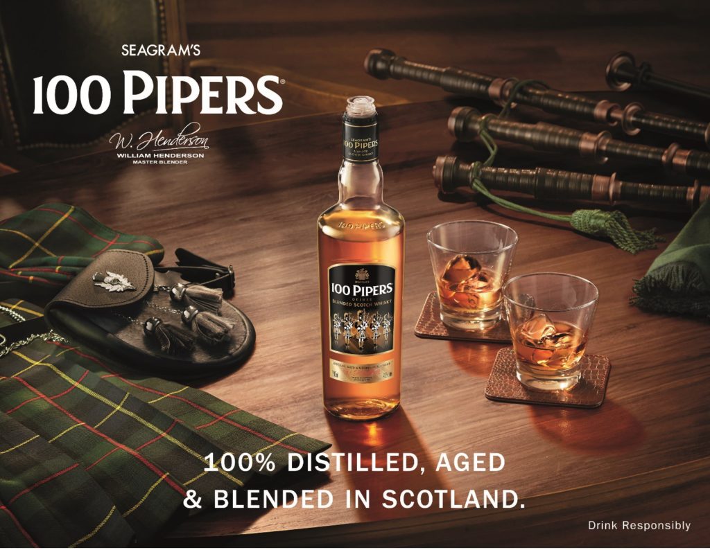 Top Blended Scotch Whisky 100 Pipers is Now Available in the Philippines When In Manila