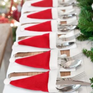 Santa Hat Cutlery Sleeves