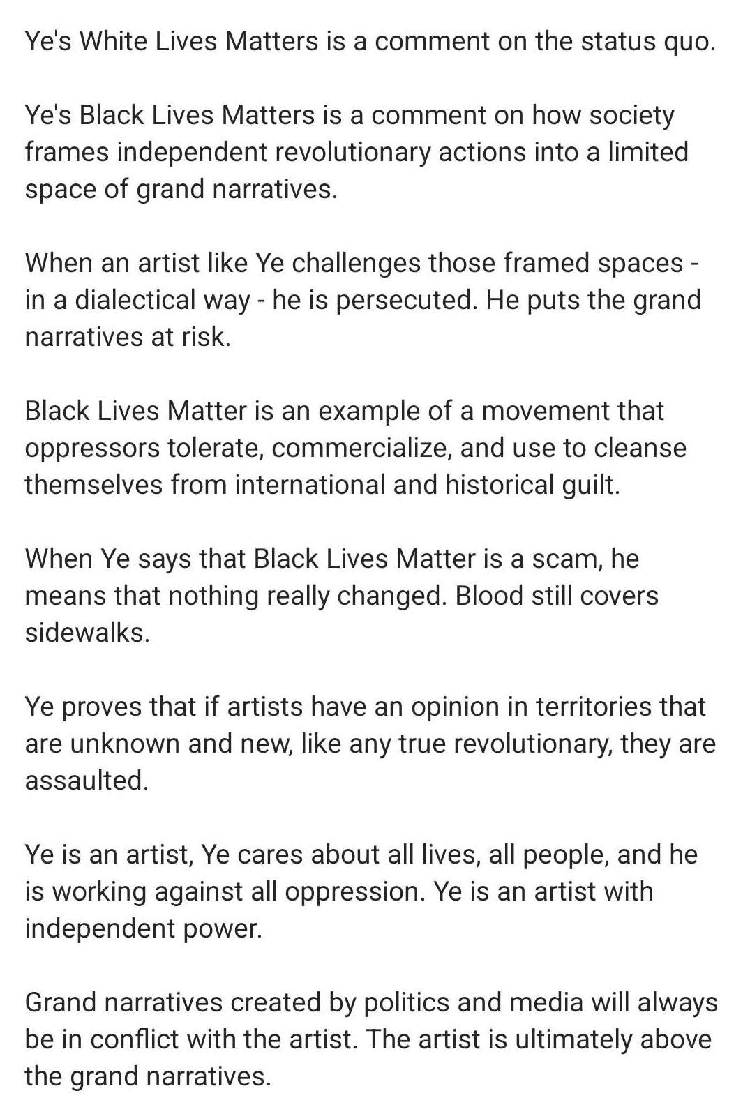 Kanye West White Lives Matter Instagram 2