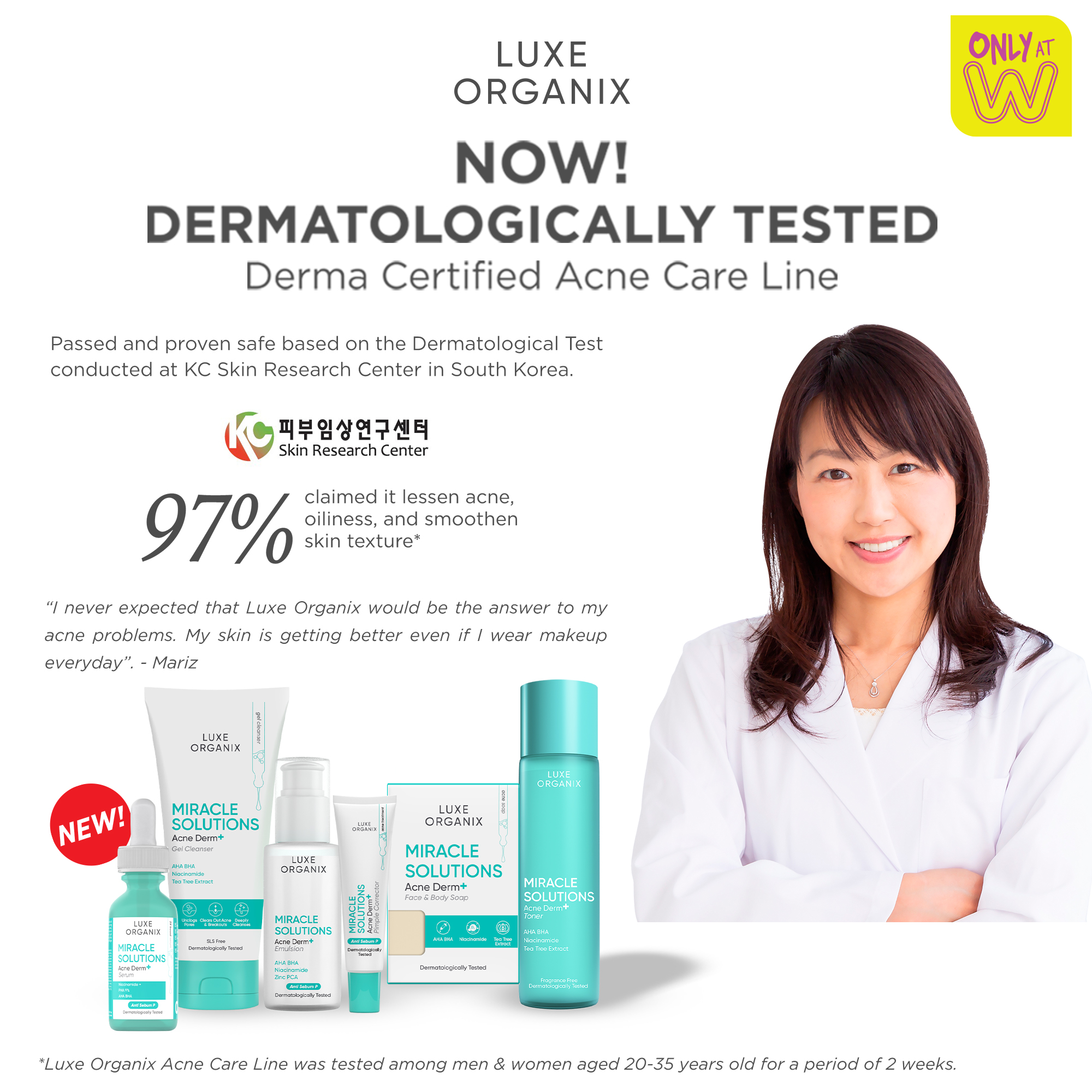 Miracle Solutions is Now Dermatologically Tested Ad