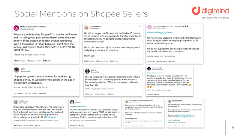 social mentions on shopee sellers