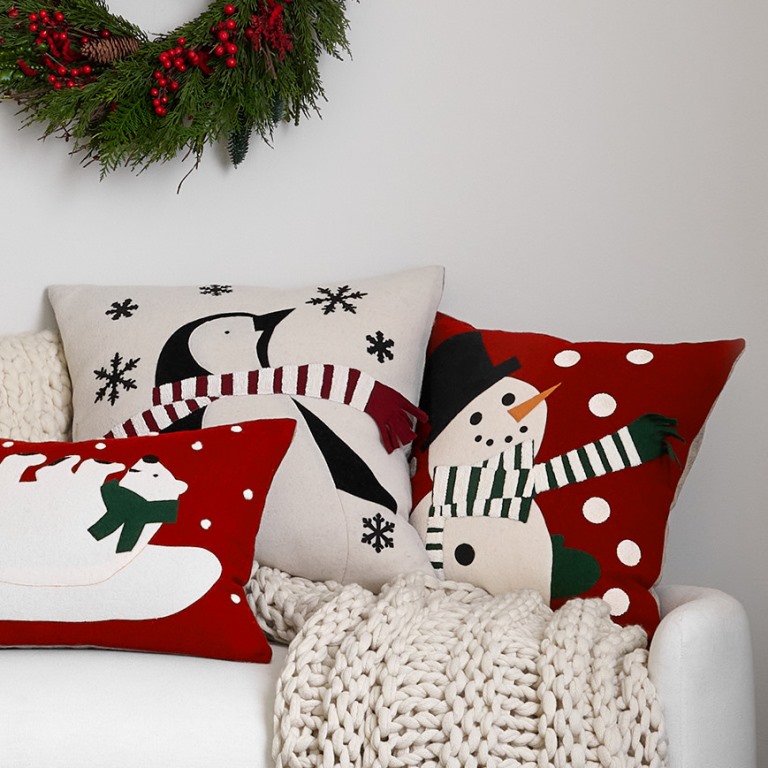 Crate and Barrel Christmas Pillows