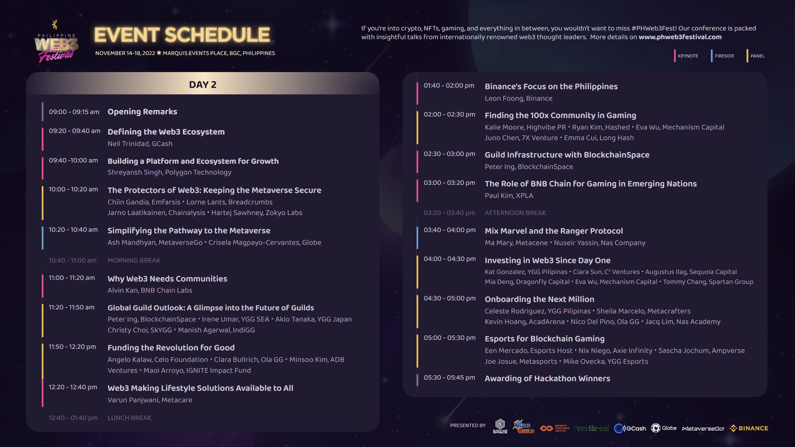 Web3 Festival Philippines schedule day 2