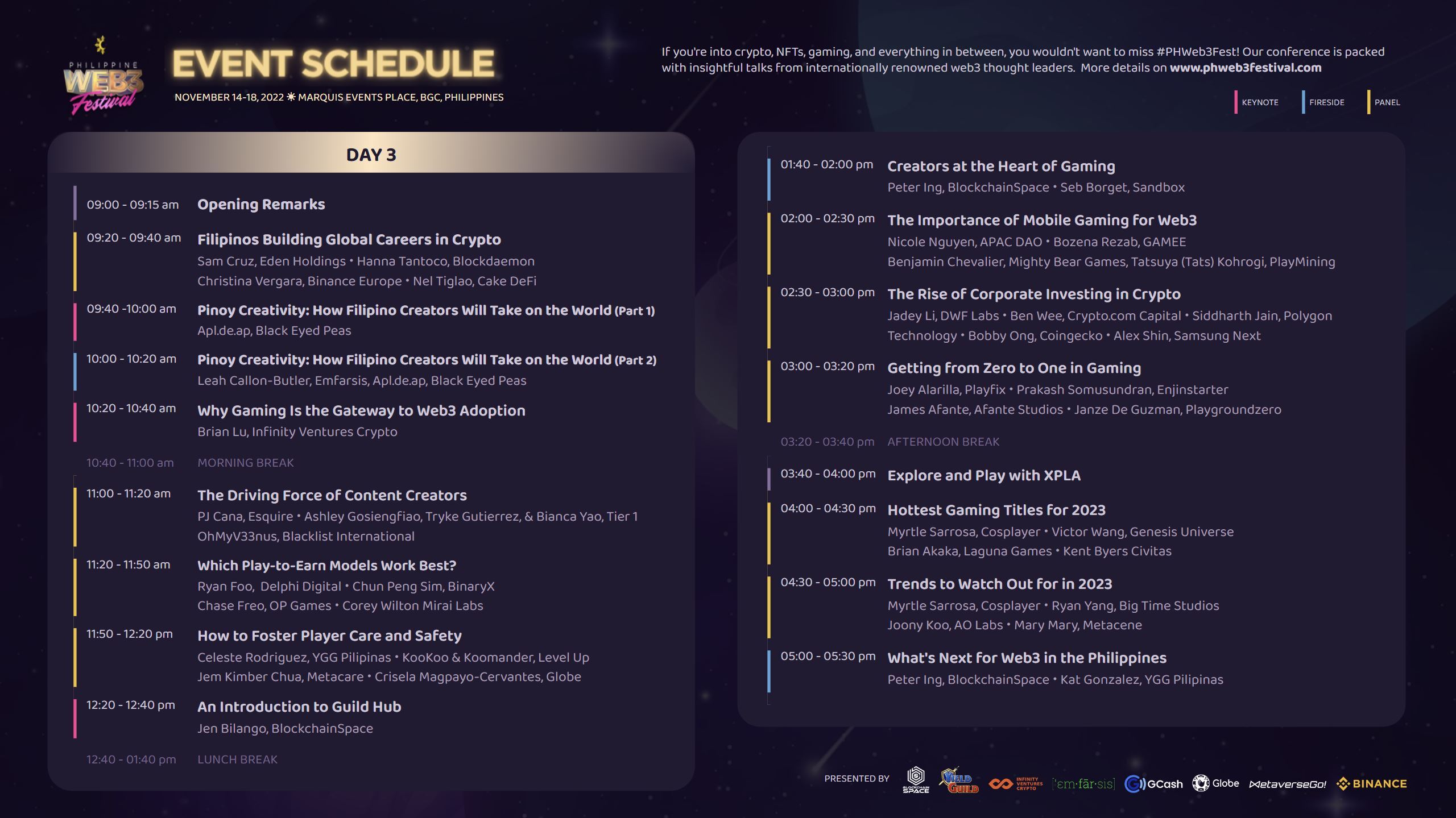 Web3 Festival Philippines schedule day 3