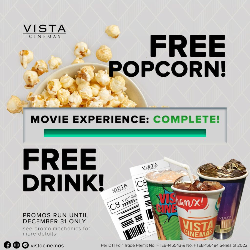 Free Popcorn and Drink