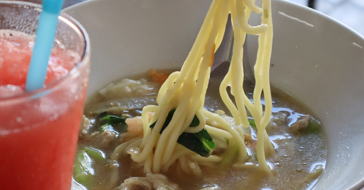 Enjoy the thick and chewy homemade noodles at Mee Ton Poe!