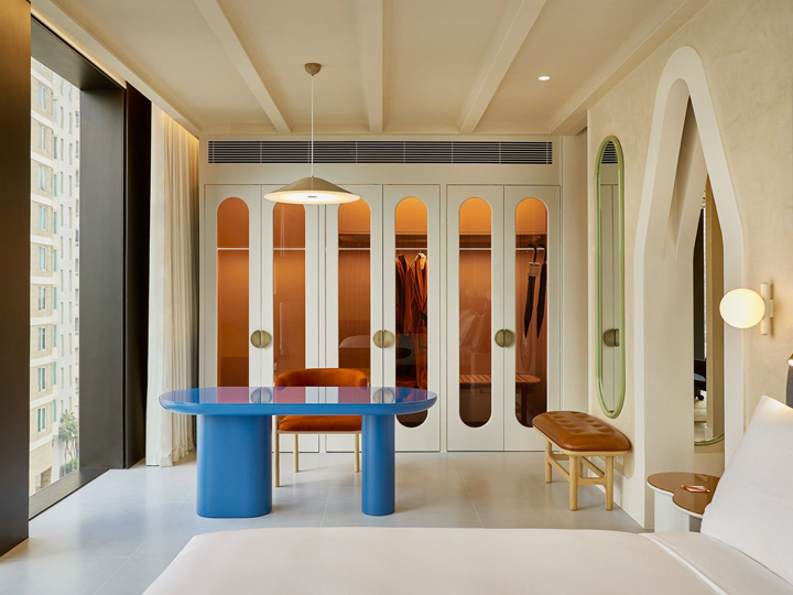 The rooms here will remind you of a Wes Anderson movie. (c) The Standard, Bangkok Mahanakhon