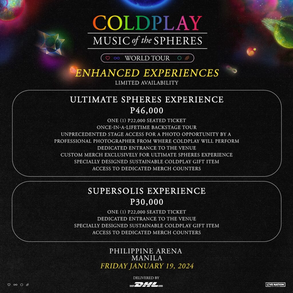 Coldplay Live in Manila 2024 Ticket Prices Revealed, Second Show Added
