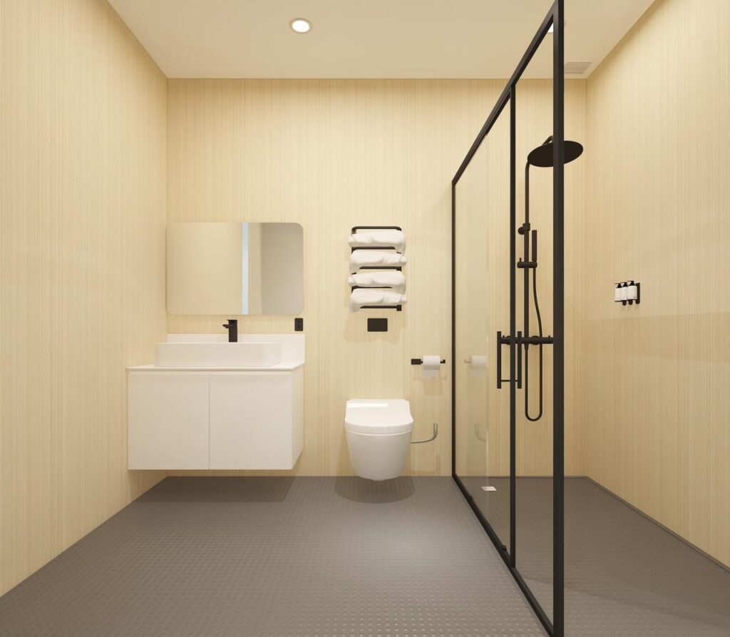 Hotel101s pre fabricated bathrooms 1