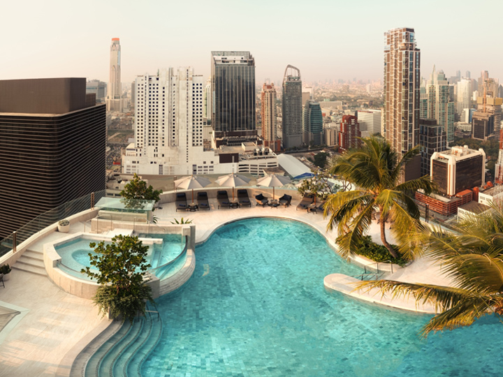 Massive pool area at InterContinental Bangkok.