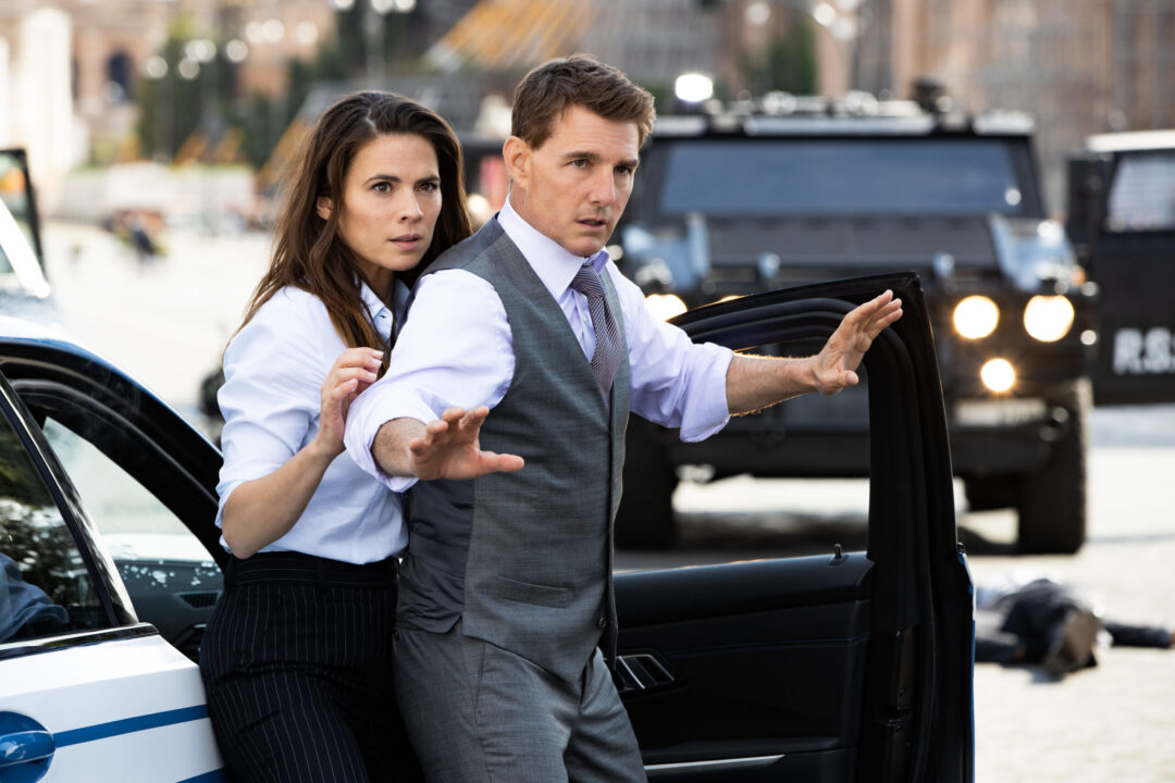 Hayley Atwell and Tom Cruise in Mission Impossible: Dead Reckoning Part One
