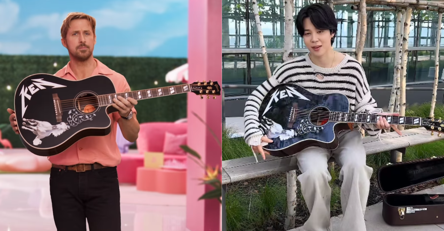 Ryan Gosling Gifts BTS' Jimin a Guitar From 'Barbie' Movie