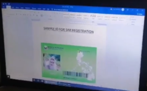 Fake ID monkey picture sim card registration