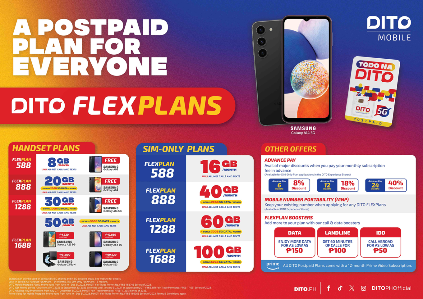 DITO Telecommunity | DITO Mobile Postpaid FLEXPlan | This Is the Most Affordable, Most Sulit Postpaid Plan Right Now—as Low as Php 588 a Month!