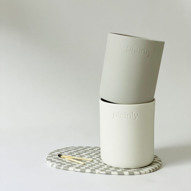 Plainly Candles From Munich Are Now Available in Spruce Gallery 2 plainly candle white