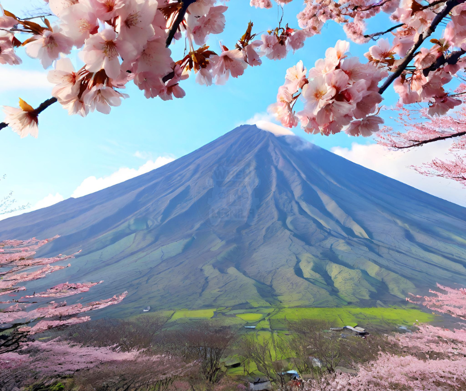 Cherry Blossoms in the Philippines Mayon Volcano