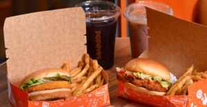 Popeyes snack box and iced coffee