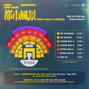 Chanyeol's "City-scape" Manila Concert: Ticket Prices, Seat Plan, Fan Benefits Announced 2 Chanyeol manila concert 2024 tickets