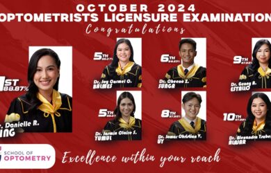 CEU Dominates October 2024 Optomerists Licensure Exam with 7 Topnotchers