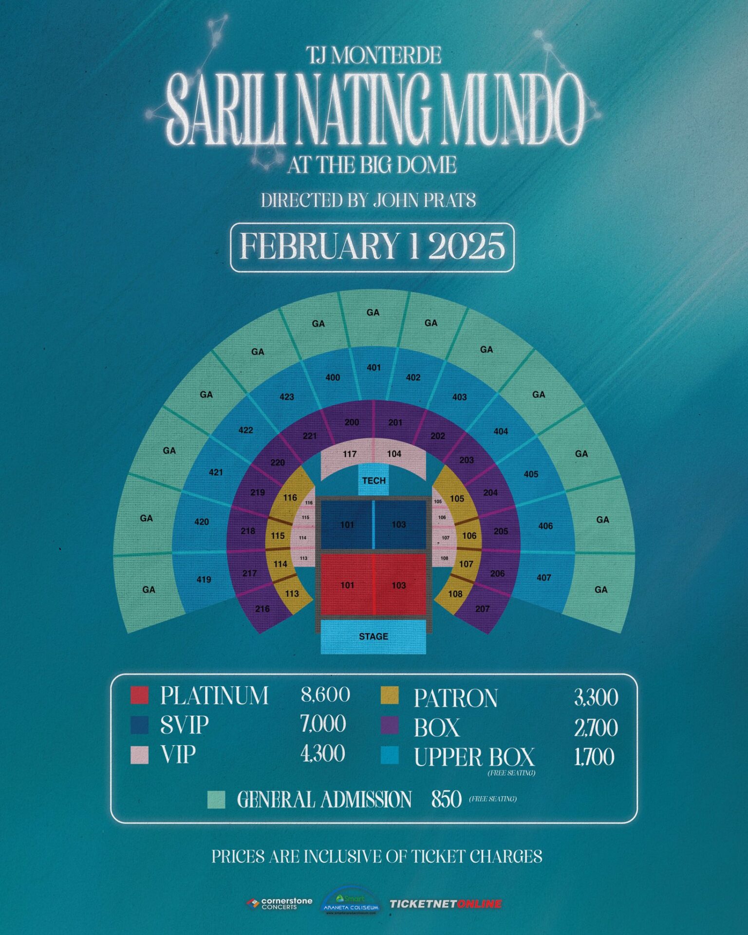TJ Monterde “Sarili Nating Mundo” Concert Ticket Prices and Seat Map