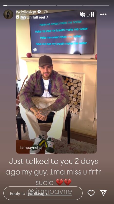 Liam Payne tribute from TY dolla sign