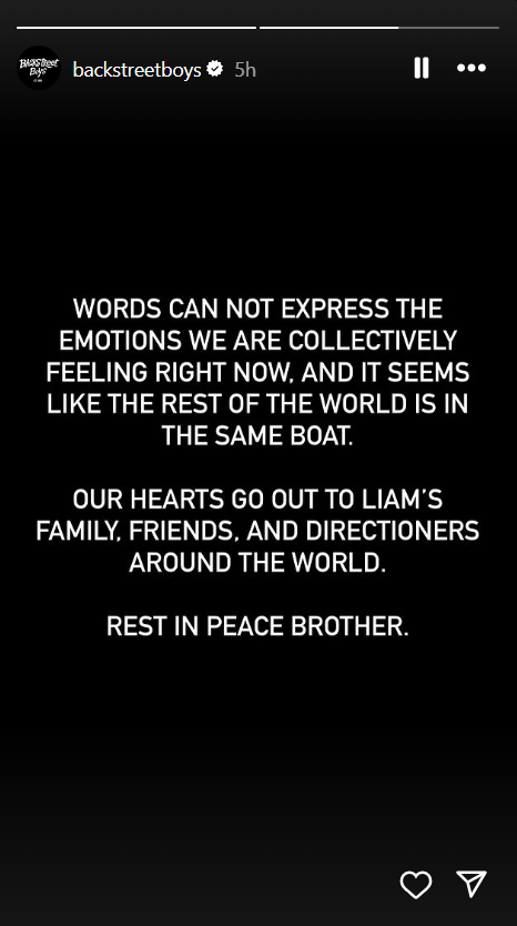 Liam Payne tribute from backstreet boys