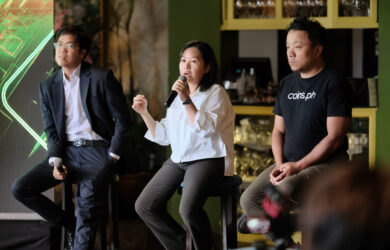 Play Learn and Work. Atty Nathan Marasigan of MLaw Beryl Li of YGG and Wei Zhou of Coins.ph