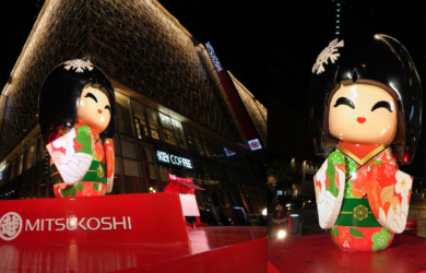 Giant Kokeshi Doll Mitsuko Unveiled in Mitsukoshi BGC