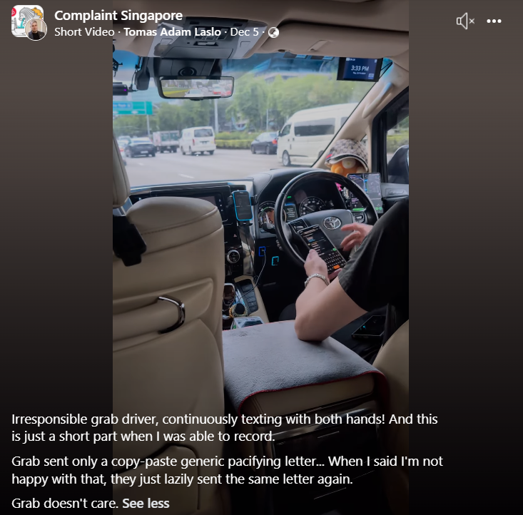 Ride-Hailing App Driver Suspended for Texting While Driving 2 grab driver suspended texting while driving
