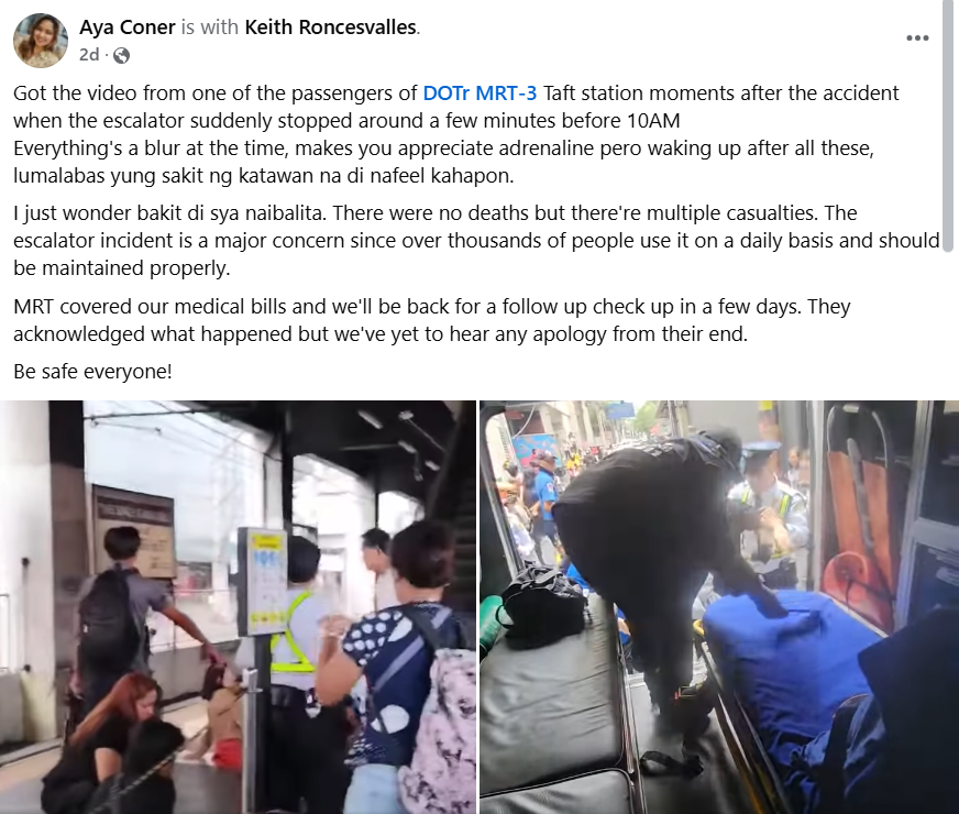 MRT escalator incident