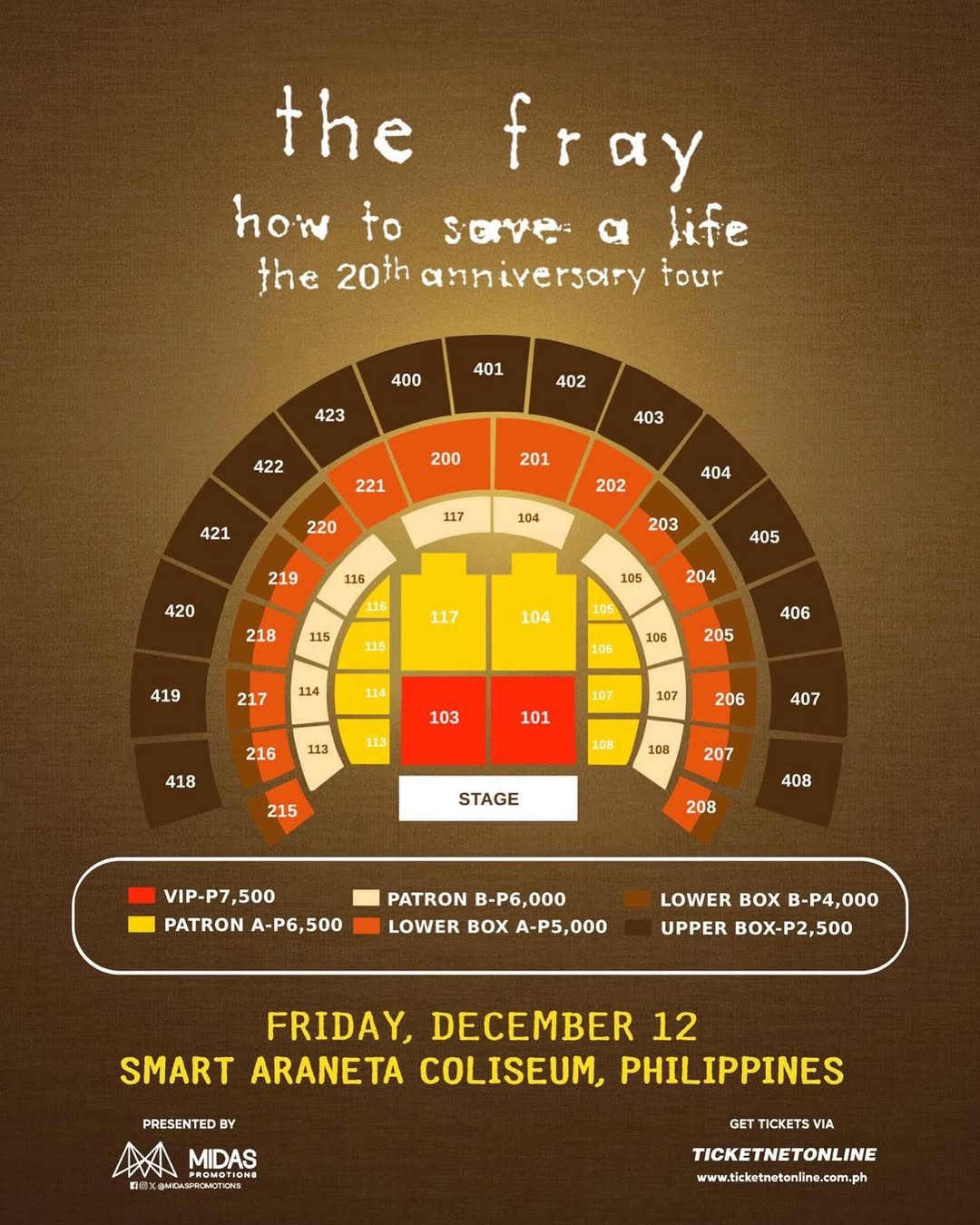 the fray manila 2025 tickets seat map