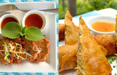 Mashed Backyard Taro and Farm Fresh Seasonal Vegetable Spring Rolls