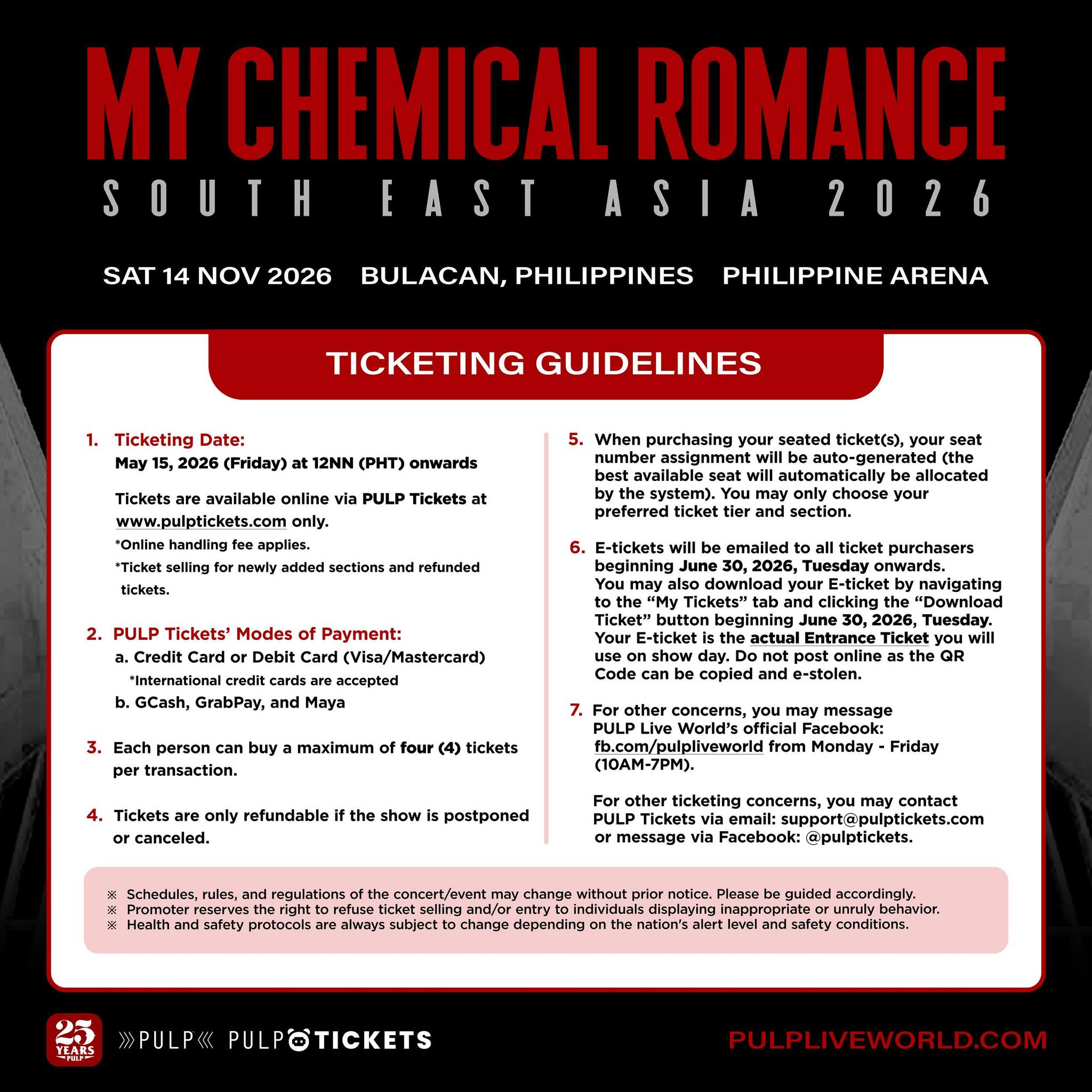 My Chemical Romance Live in Bulacan 2026: Ticket Prices and Seat Plan Announced 3 657160207 1375019177991750 99559409183680489 n