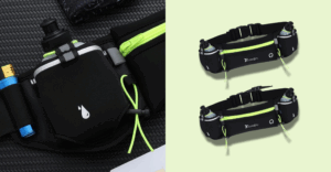 belt bag with water bottle