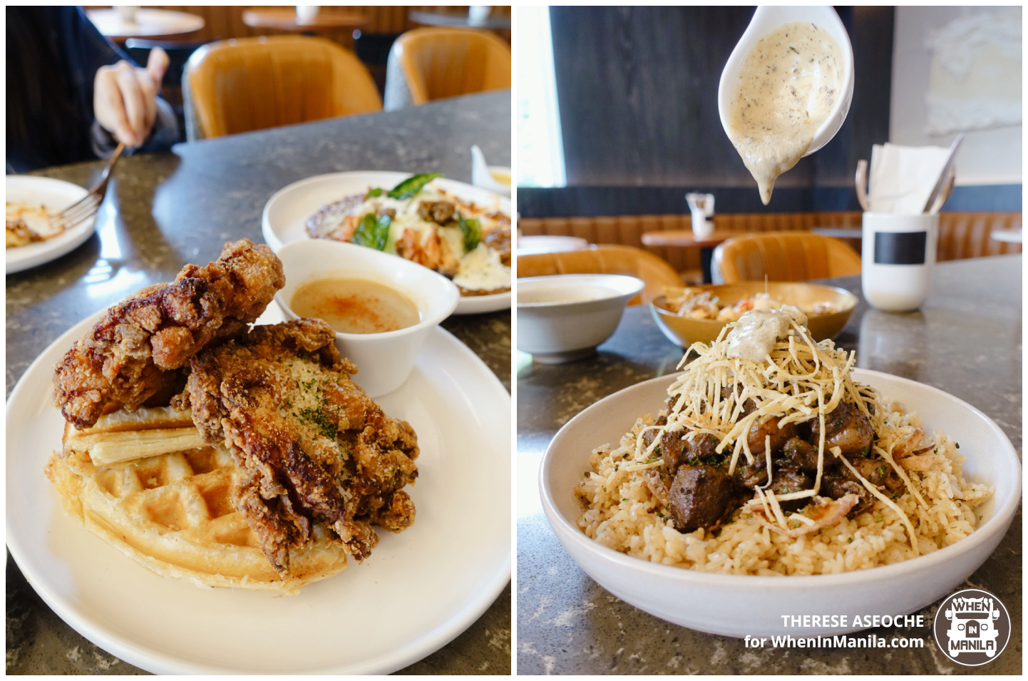 oliver's coffee bistro chicken waffles beef rice