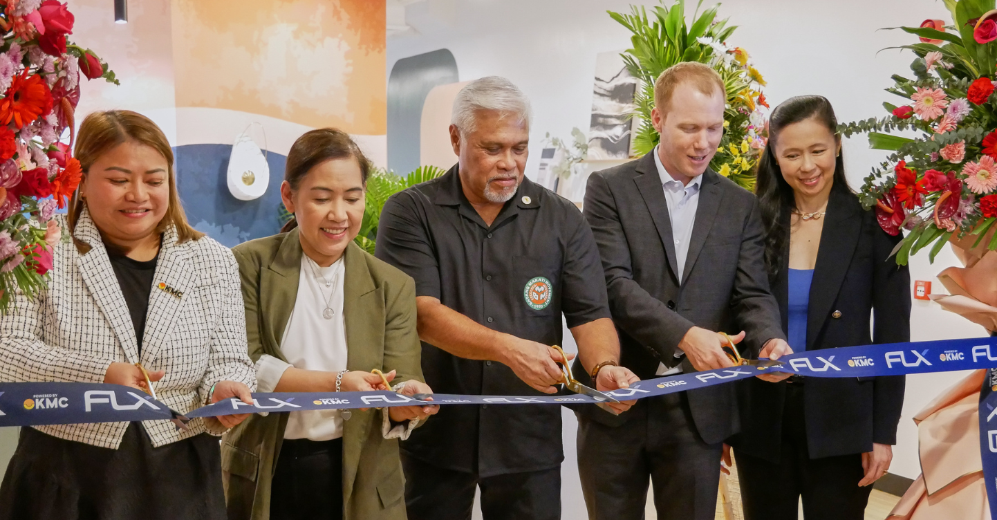 KMC Solutions and Filinvest Land Team Up for the Launch of FLX at PBCom Tower 1 Photo: (From L-R) COO of KMC Solutions, Tracy Ignacio; Chief Legal Counsel and Compliance Officer at Filinvest Land Inc., Maria Victoria M. Reyes-Beltran; Makati City Councilor, King Yabut; Co-founder and CEO for Workspaces at KMC Solutions, Michael McCullough; Filinvest Land Inc.’s nominee director for OSSI and President of Filinvest Offices, Maricel Brion-Lirio