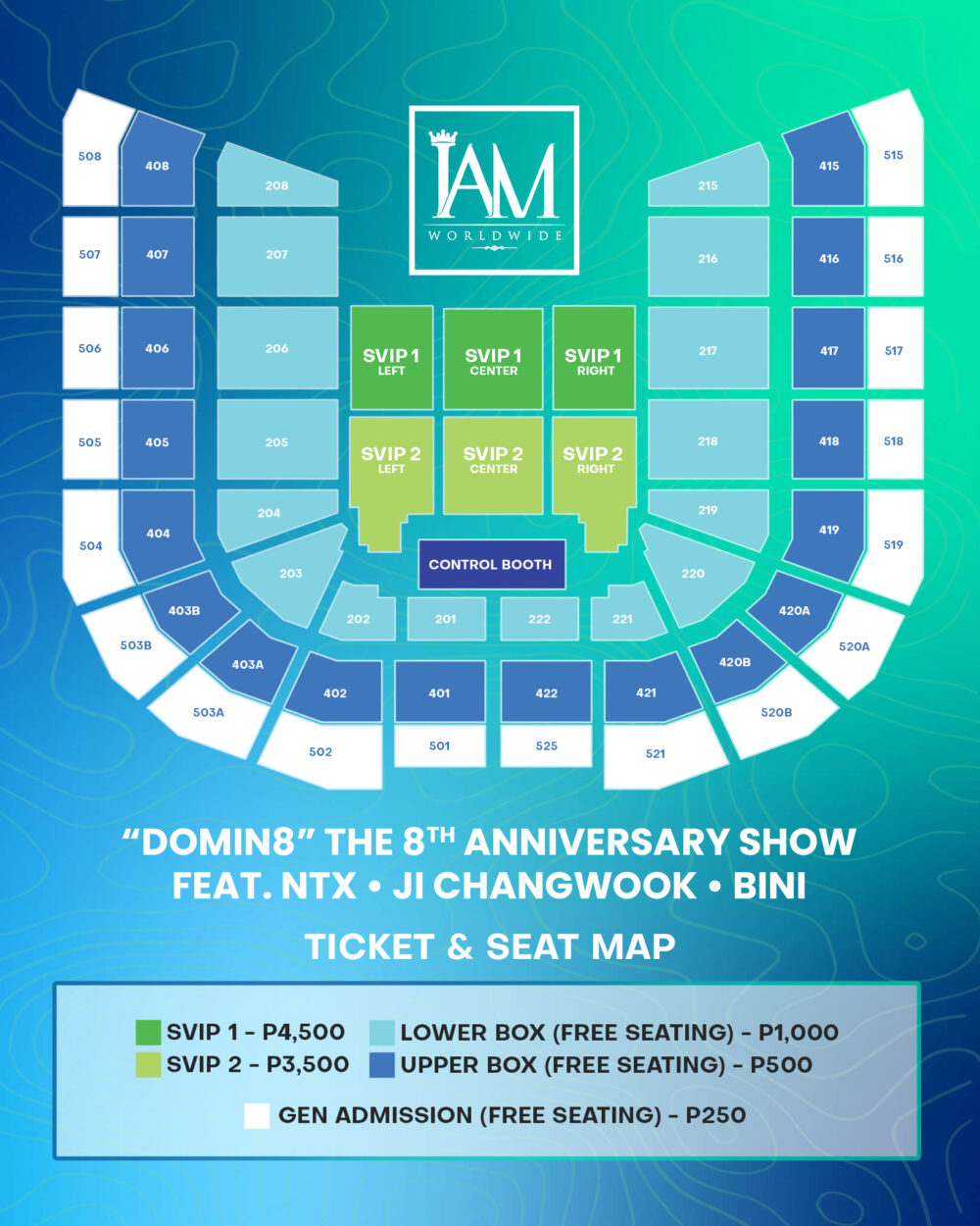 IAM WORLDWIDE's Anniversary Show Features Ji Chang-wook, NTX, and BINI 3 IAM WORLDWIDE Anniversary Ji Chang-wook NTX BINI Seat Map
